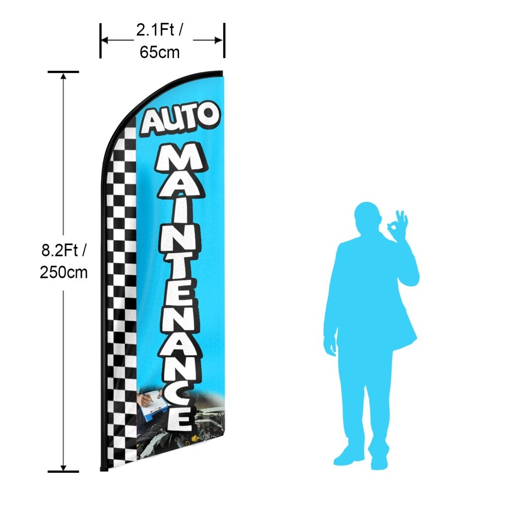 8FT Auto Maintenance Swooper Flag (Flagpole Not Included 3.4)