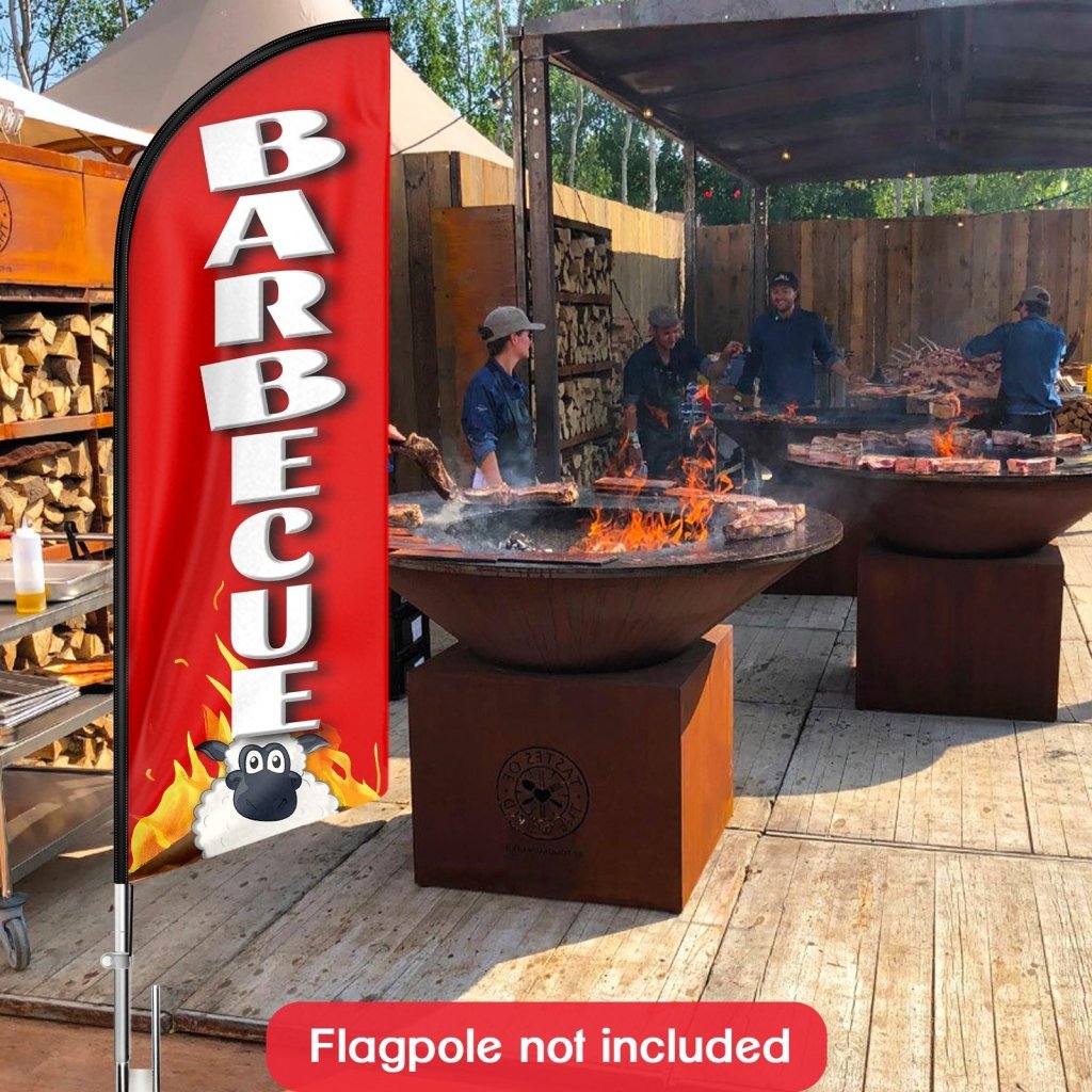 8FT Barbecue Red Swooper Flag (Flagpole Not Included 3.4)