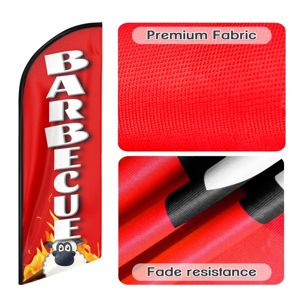 8FT Barbecue Red Swooper Flag (Flagpole Not Included 3.4)
