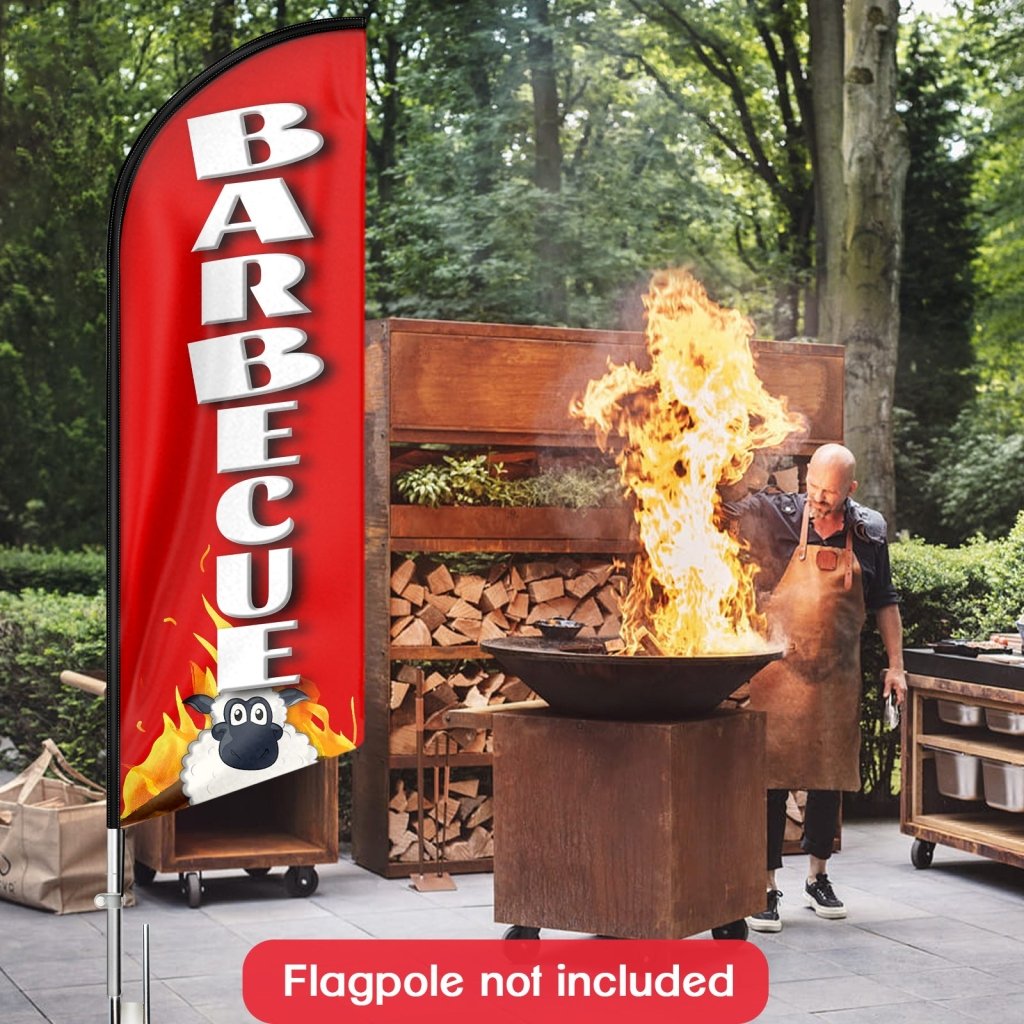 8FT Barbecue Red Swooper Flag (Flagpole Not Included 3.4)