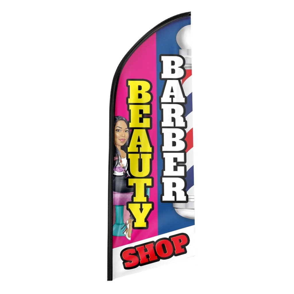 8FT Beauty Barber Shop Swooper Flag (Flagpole Not Included 3.4)