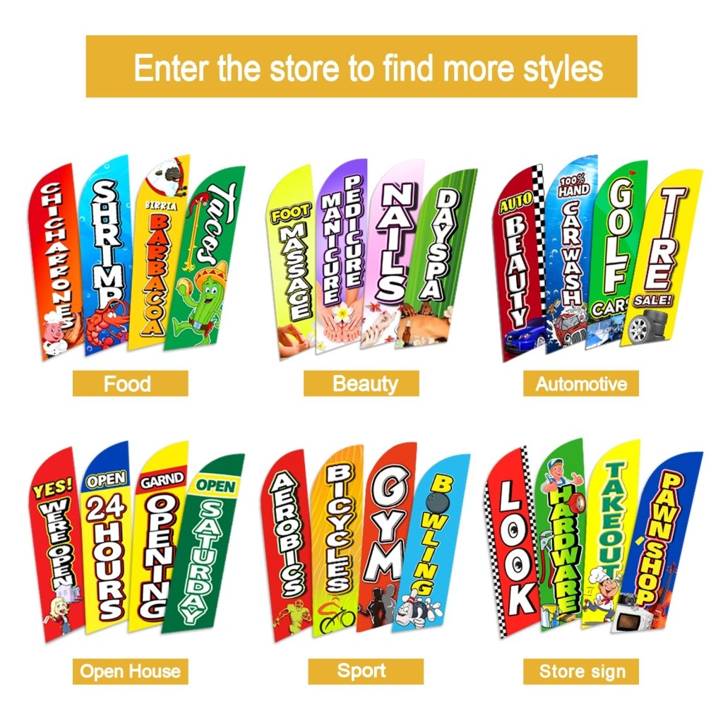 8FT Bee Products Advertising Swooper Flag (Flagpole Not Included 3.4)