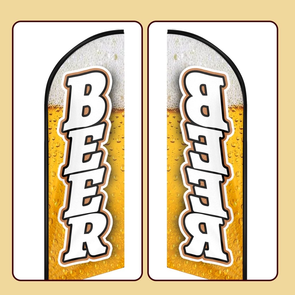 8FT Beer Advertising Swooper Flag (Flagpole Not Included 3.4)