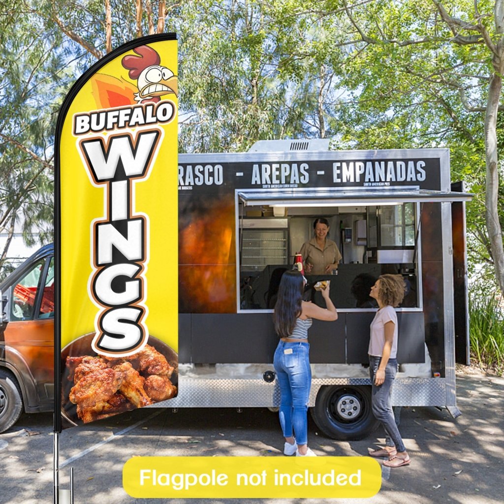 8FT Buffalo Wings Yellow Swooper Flag (Flagpole Not Included 3.4)
