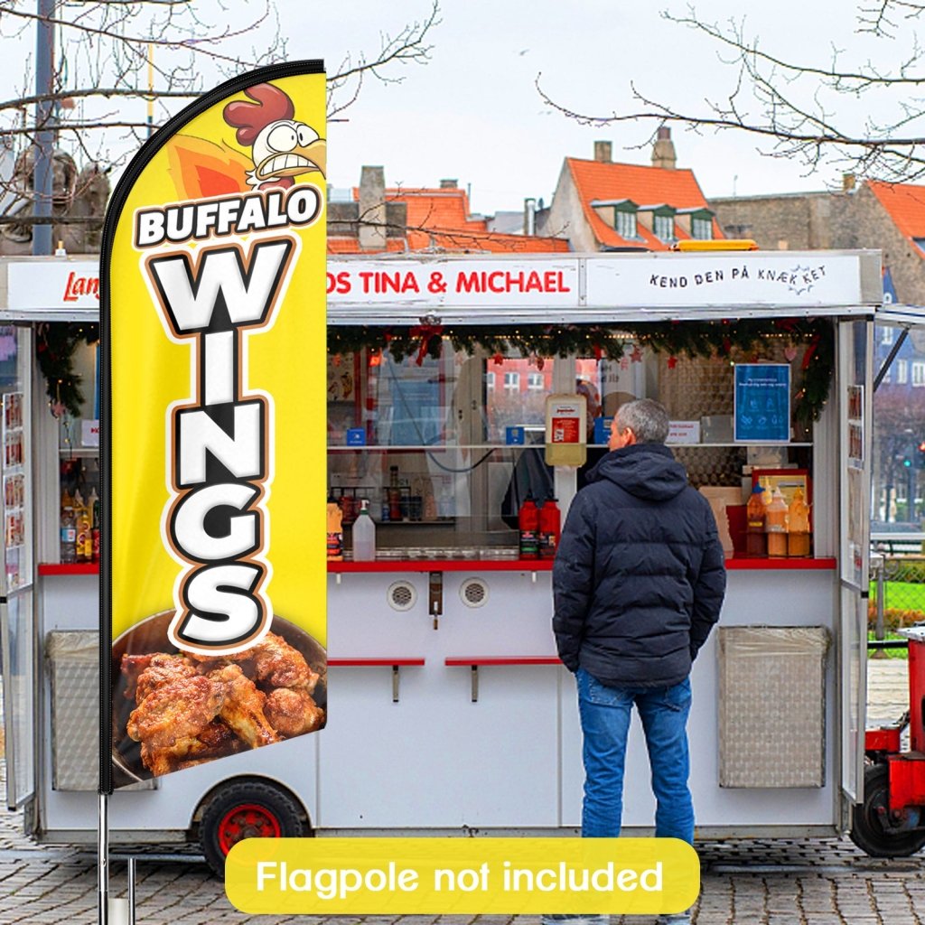 8FT Buffalo Wings Yellow Swooper Flag (Flagpole Not Included 3.4)