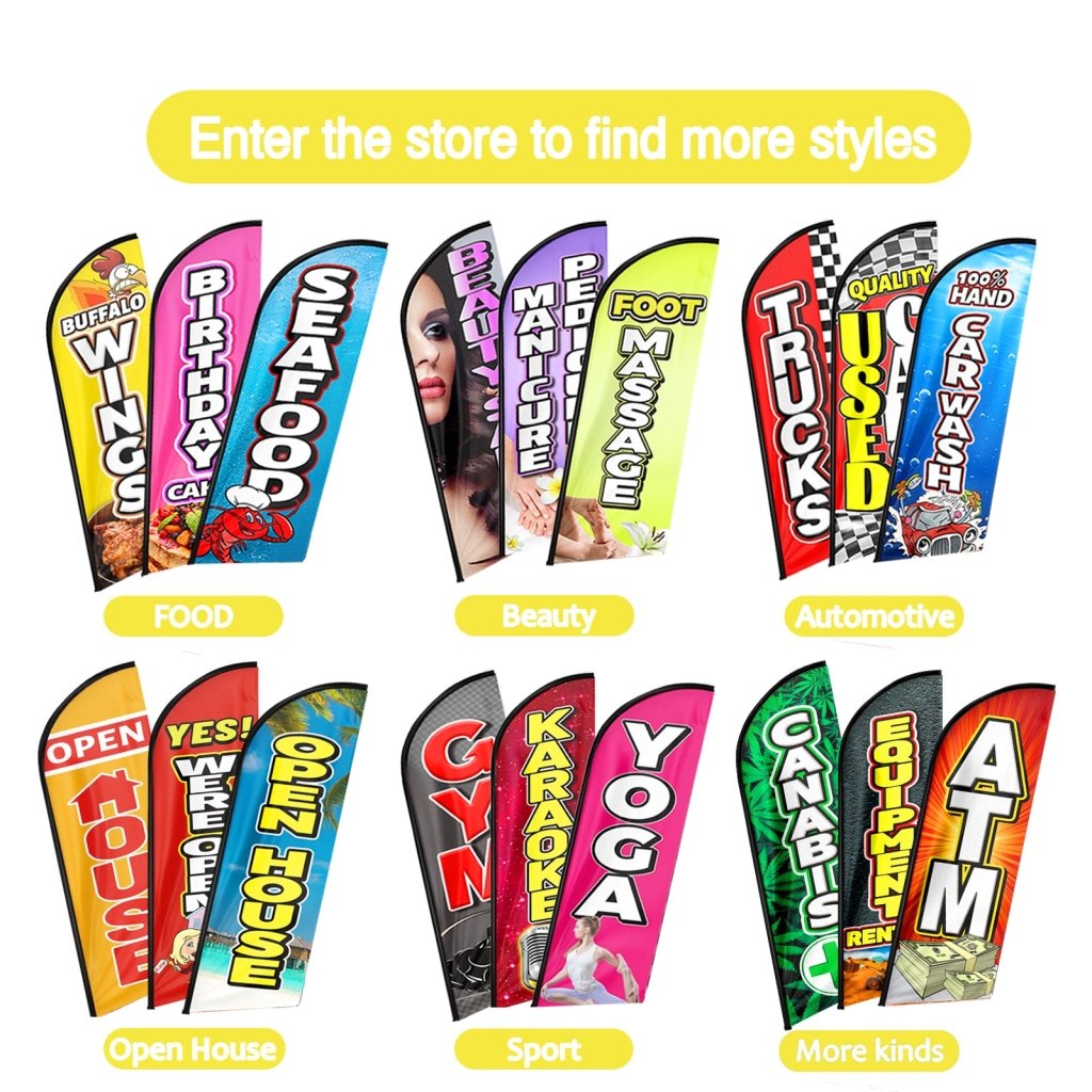 8FT Buffalo Wings Yellow Swooper Flag (Flagpole Not Included 3.4)