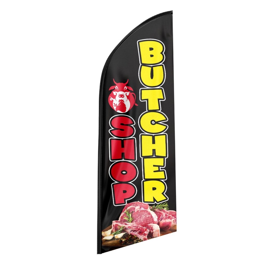 8FT Butcher Shop Swooper Flag (Flagpole Not Included 3.4)