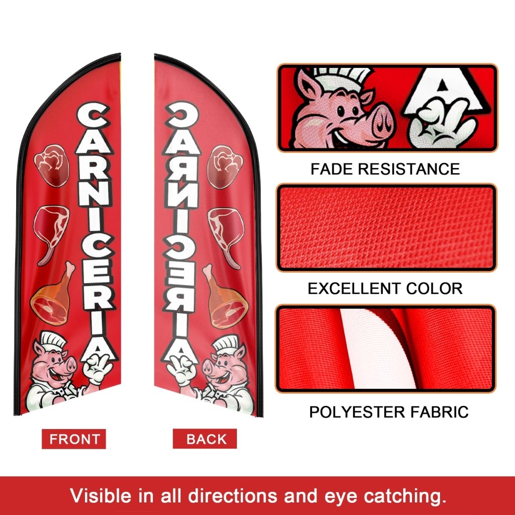 8FT Carniceria Swooper Flag (Flagpole Not Included 3.4)