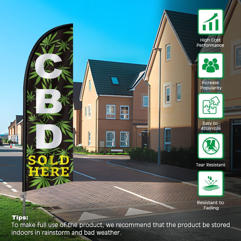 8FT CBD 02 Feather Flag with Stainless Steel Pole Kit(2m flag set)