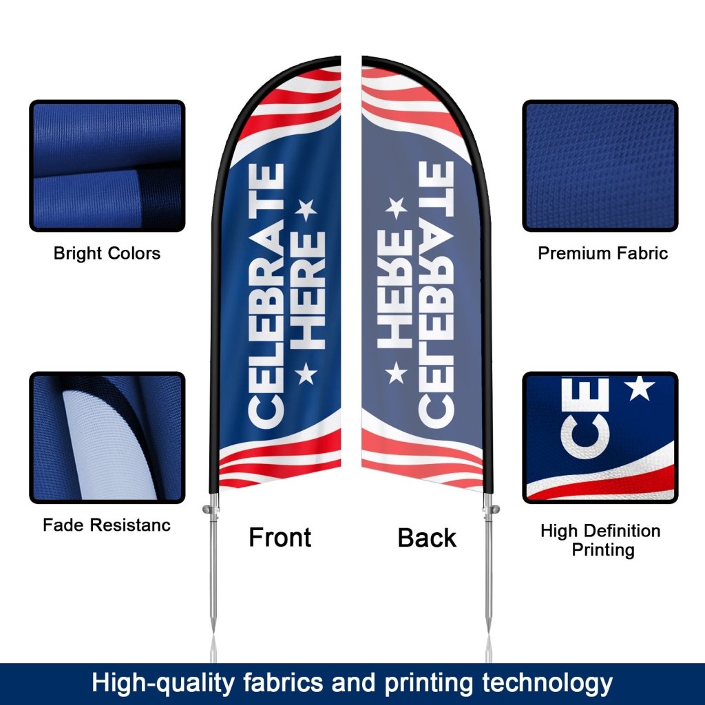 8Ft Celebrate Here Washington’s Birthday Feather Flag