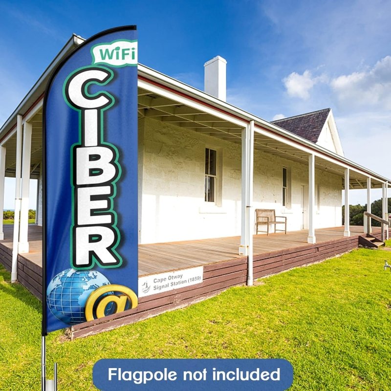 8FT Ciber Advertising Swooper Flag (Flagpole Not Included 3.4)