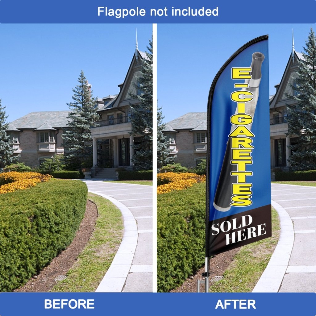 8FT Cigarettes Sold Blue Swooper Flag (Flagpole Not Included 3.4)
