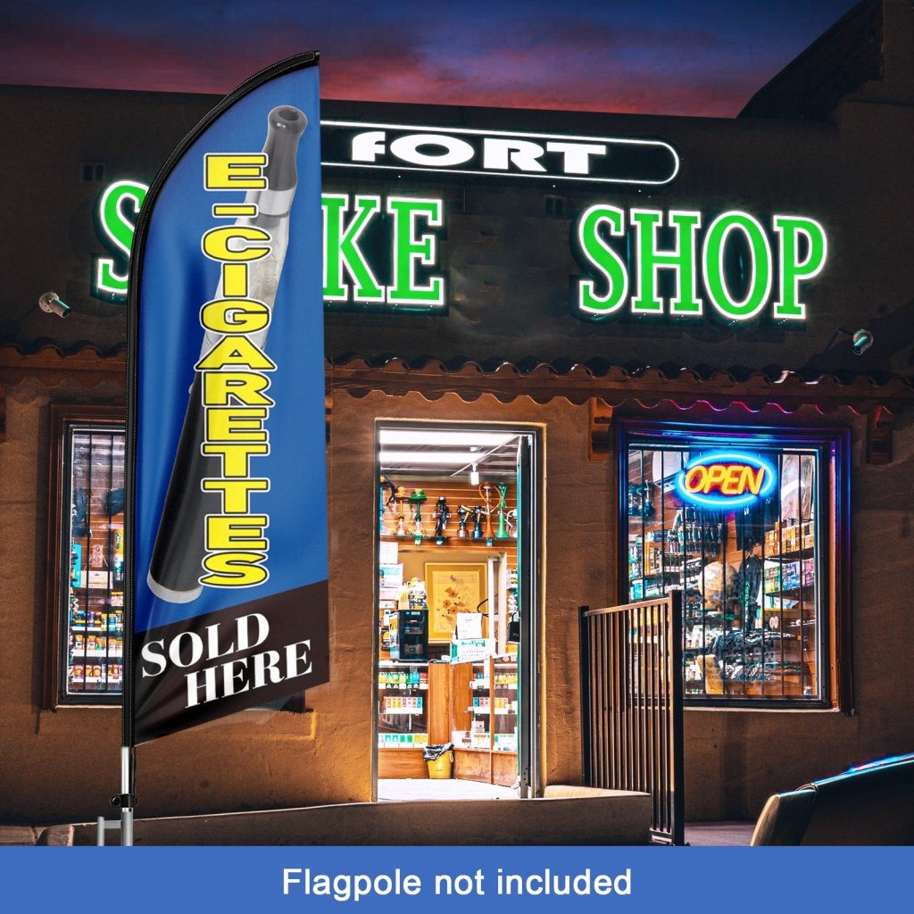 8FT Cigarettes Sold Blue Swooper Flag (Flagpole Not Included 3.4)