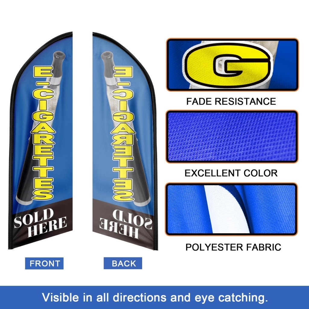 8FT Cigarettes Sold Blue Swooper Flag (Flagpole Not Included 3.4)