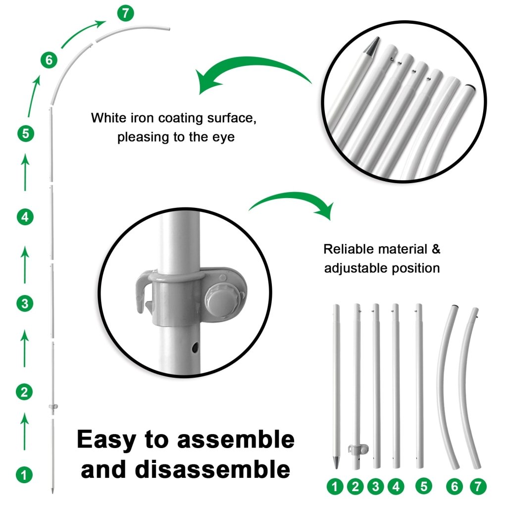 8FT Cigarettes Sold Green Feather Flag with Stainless Steel Pole Kit(2m flag set)