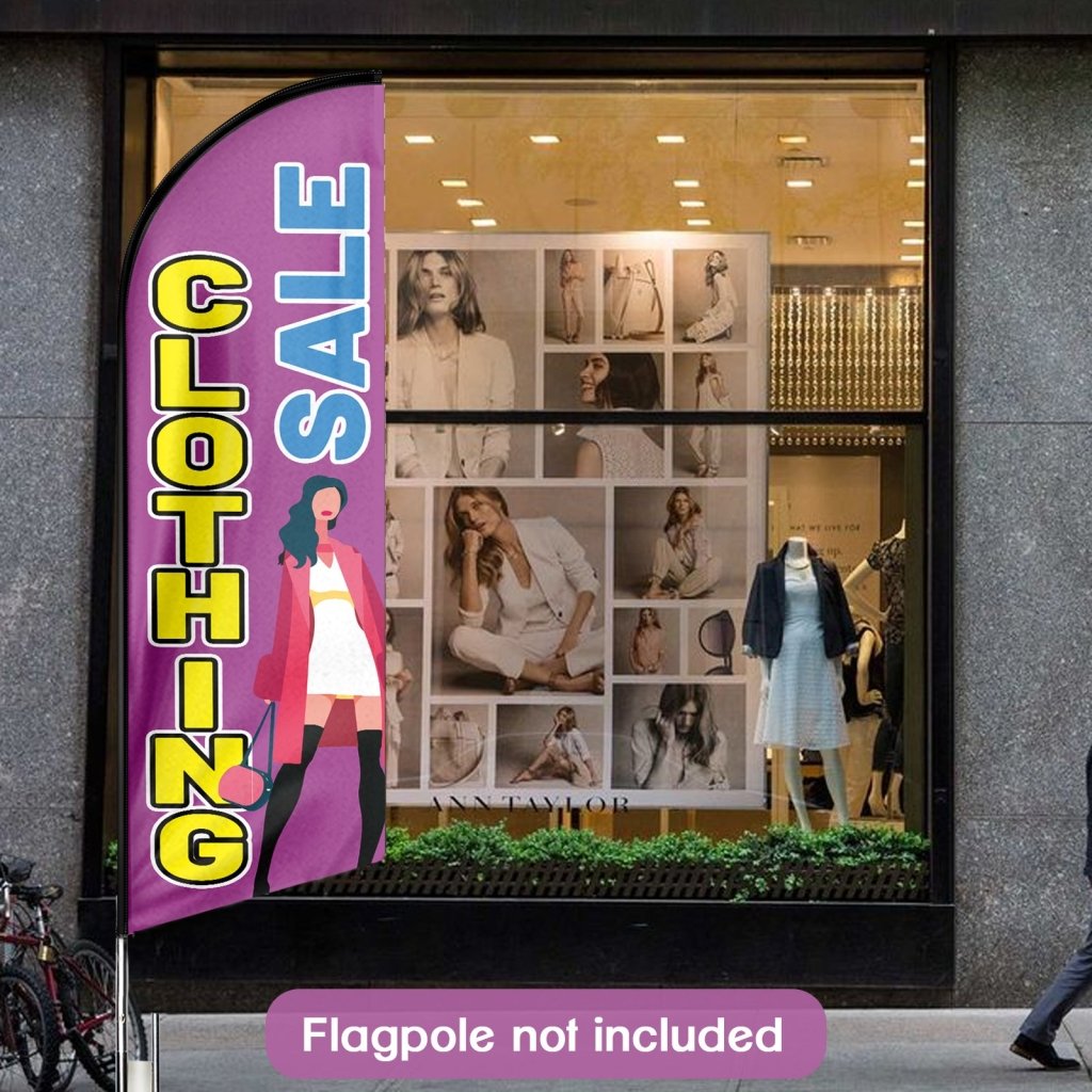 8FT Clothing Sale Advertising Swooper Flag (Flagpole Not Included 3.4)