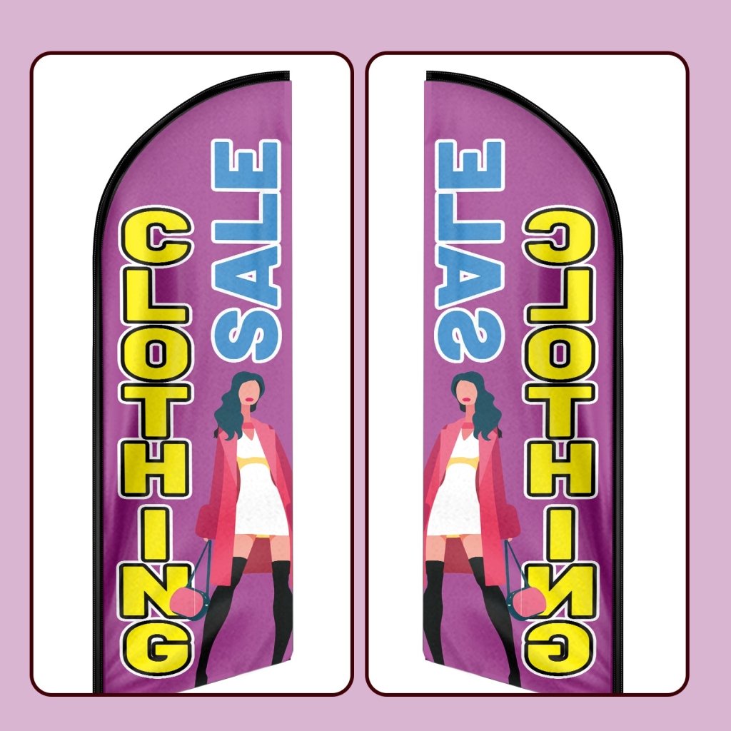 8FT Clothing Sale Advertising Swooper Flag (Flagpole Not Included 3.4)