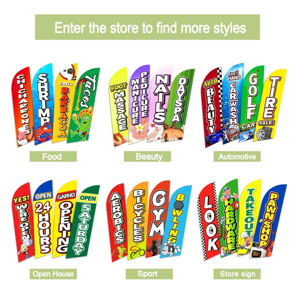 8FT Cocktails Advertising Swooper Flag (Flagpole Not Included 3.4)