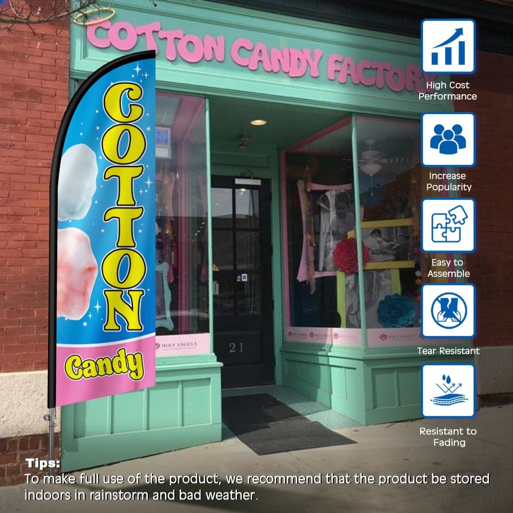 8FT Cotton Candy 01 Feather Flag with Stainless Steel Pole Kit(2m flag set)