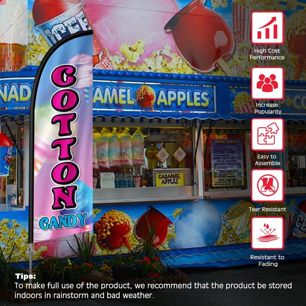 8FT Cotton Candy 02 Feather Flag with Stainless Steel Pole Kit(2m flag set)