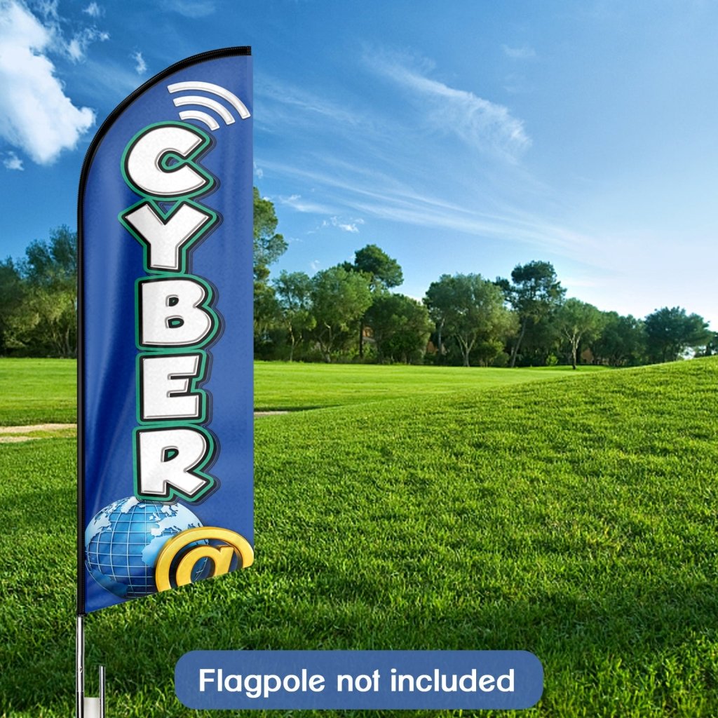 8FT Cyber Advertising Swooper Flag(Flagpole Not Included 3.4)