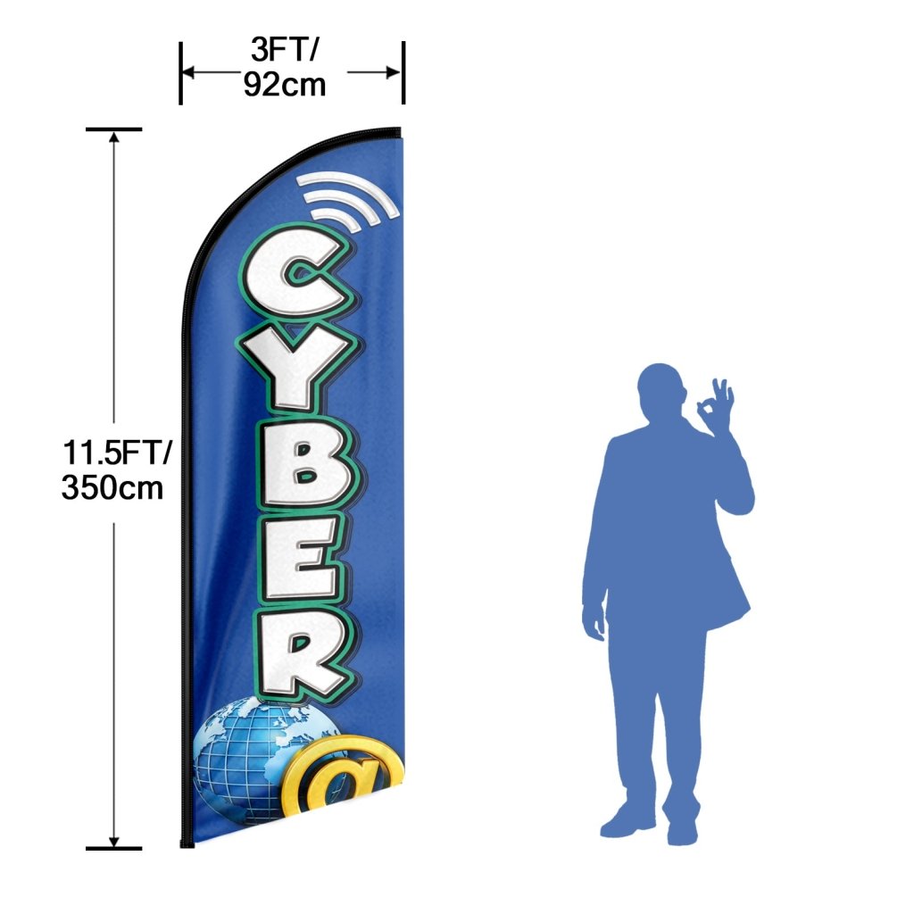 8FT Cyber Advertising Swooper Flag(Flagpole Not Included 3.4)