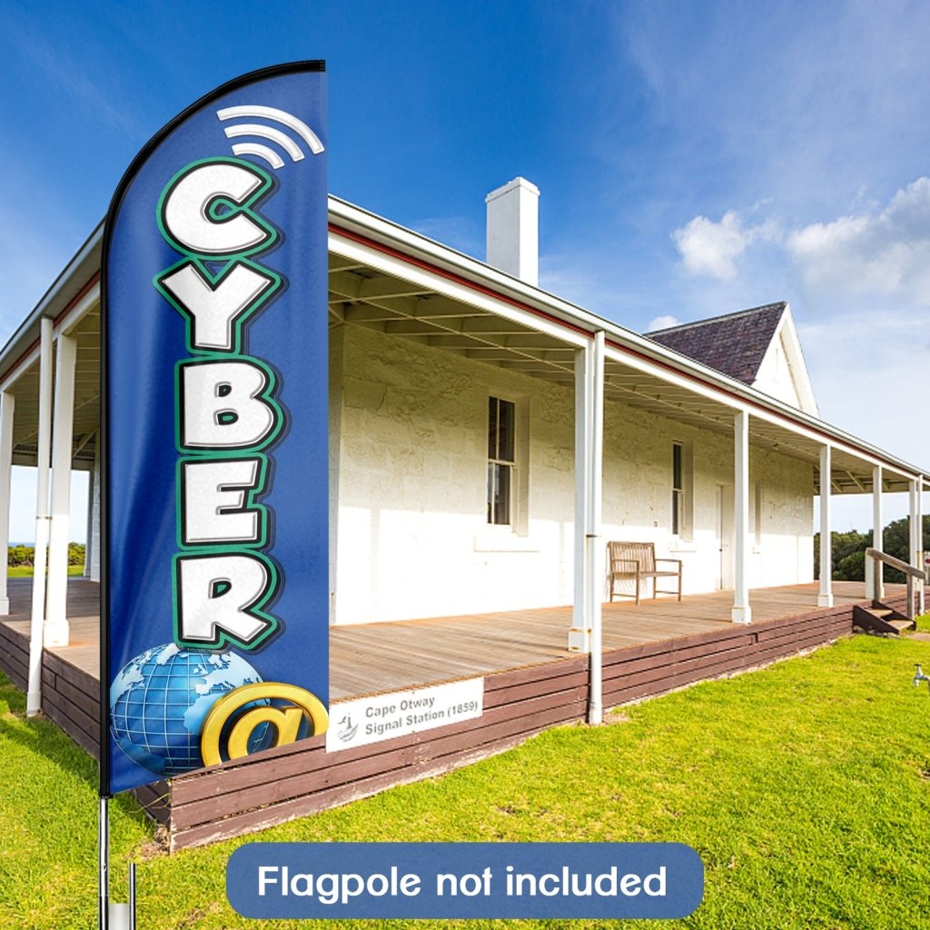 8FT Cyber Advertising Swooper Flag(Flagpole Not Included 3.4)