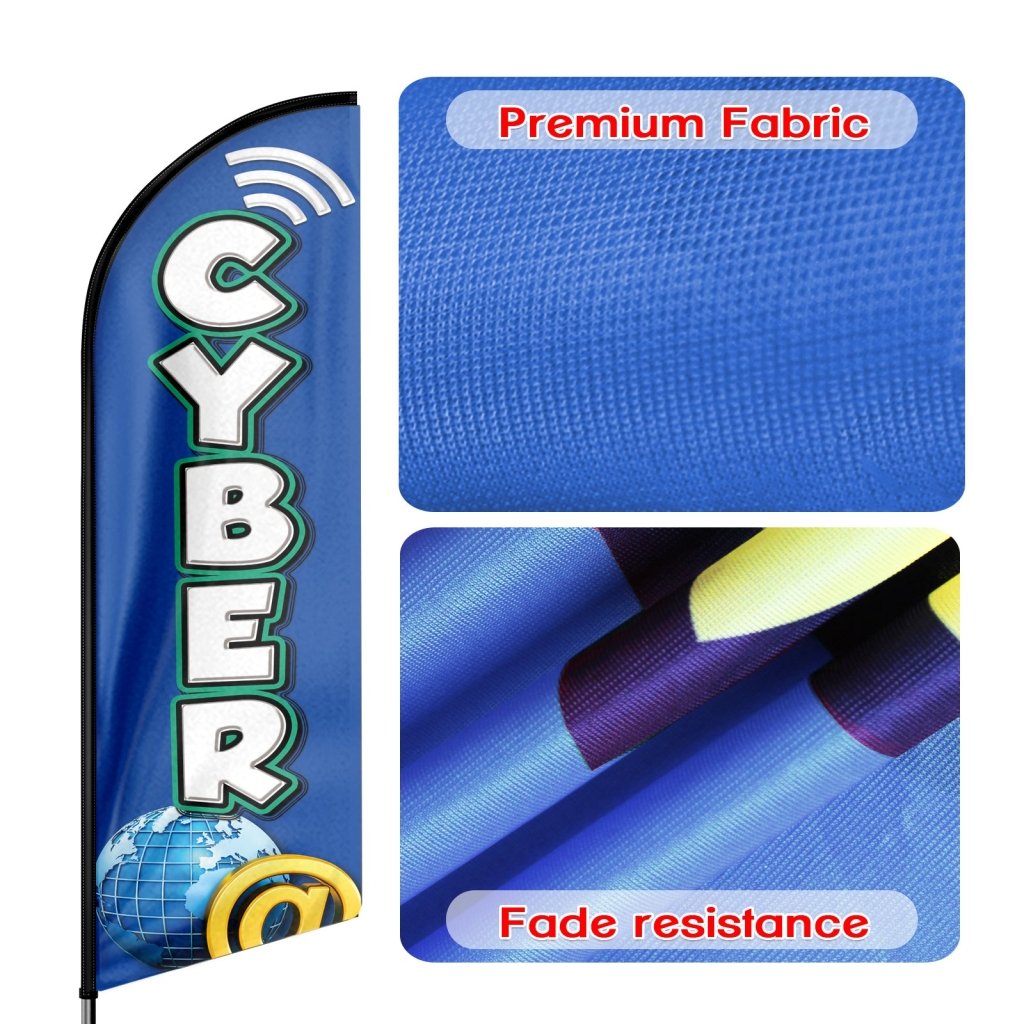 8FT Cyber Advertising Swooper Flag(Flagpole Not Included 3.4)