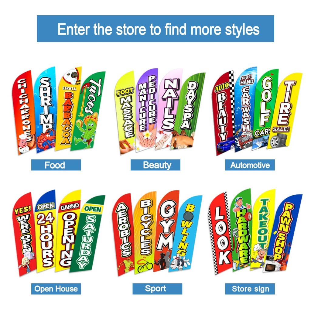 8FT Dairy Farm Advertising Swooper Flag (Flagpole Not Included 3.4)