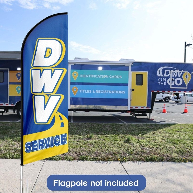 8FT Dmv Service Advertising Swooper Flag (Flagpole Not Included 3.4)