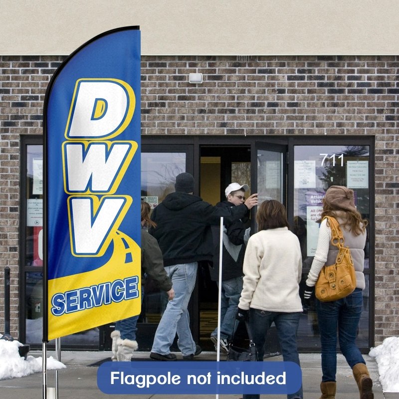 8FT Dmv Service Advertising Swooper Flag (Flagpole Not Included 3.4)