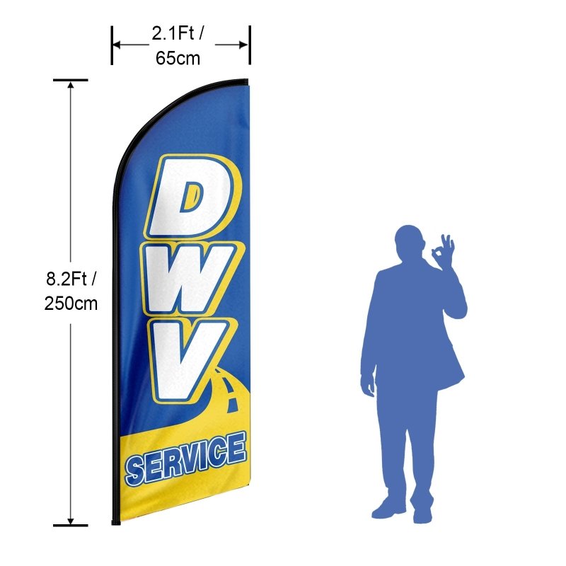 8FT Dmv Service Advertising Swooper Flag (Flagpole Not Included 3.4)
