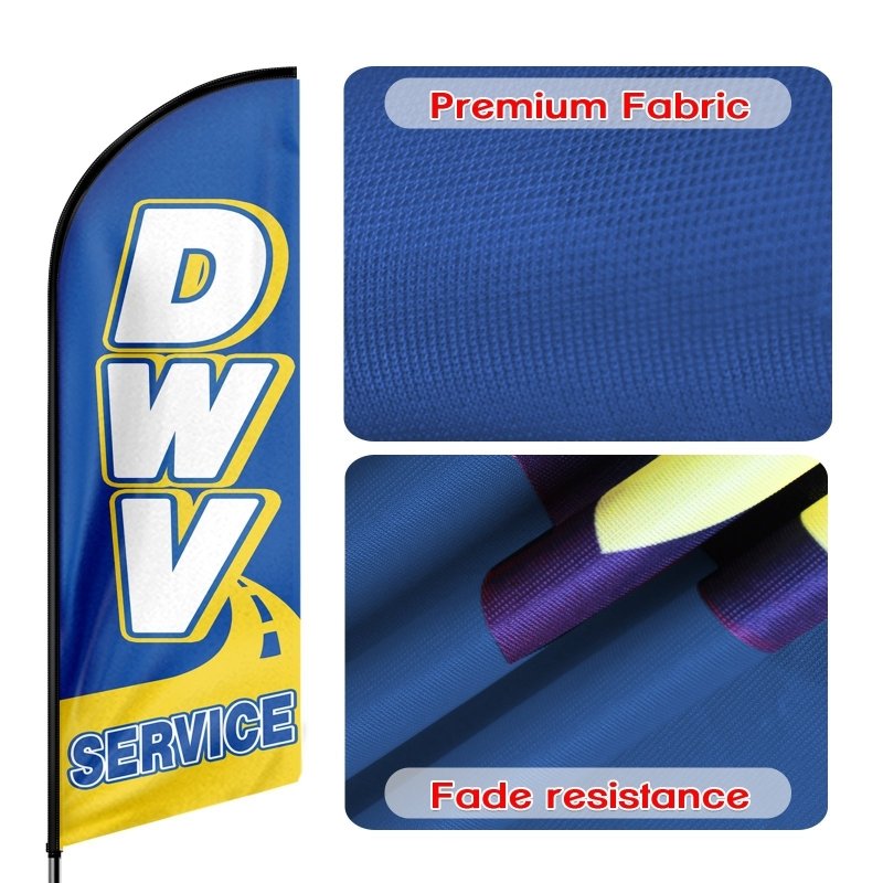 8FT Dmv Service Advertising Swooper Flag (Flagpole Not Included 3.4)