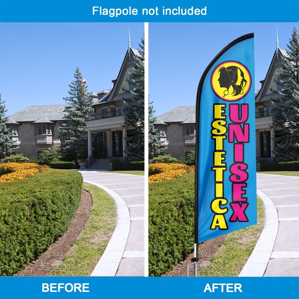 8FT Estetica Unisex Advertising Swooper Flag (Flagpole Not Included 3.4)