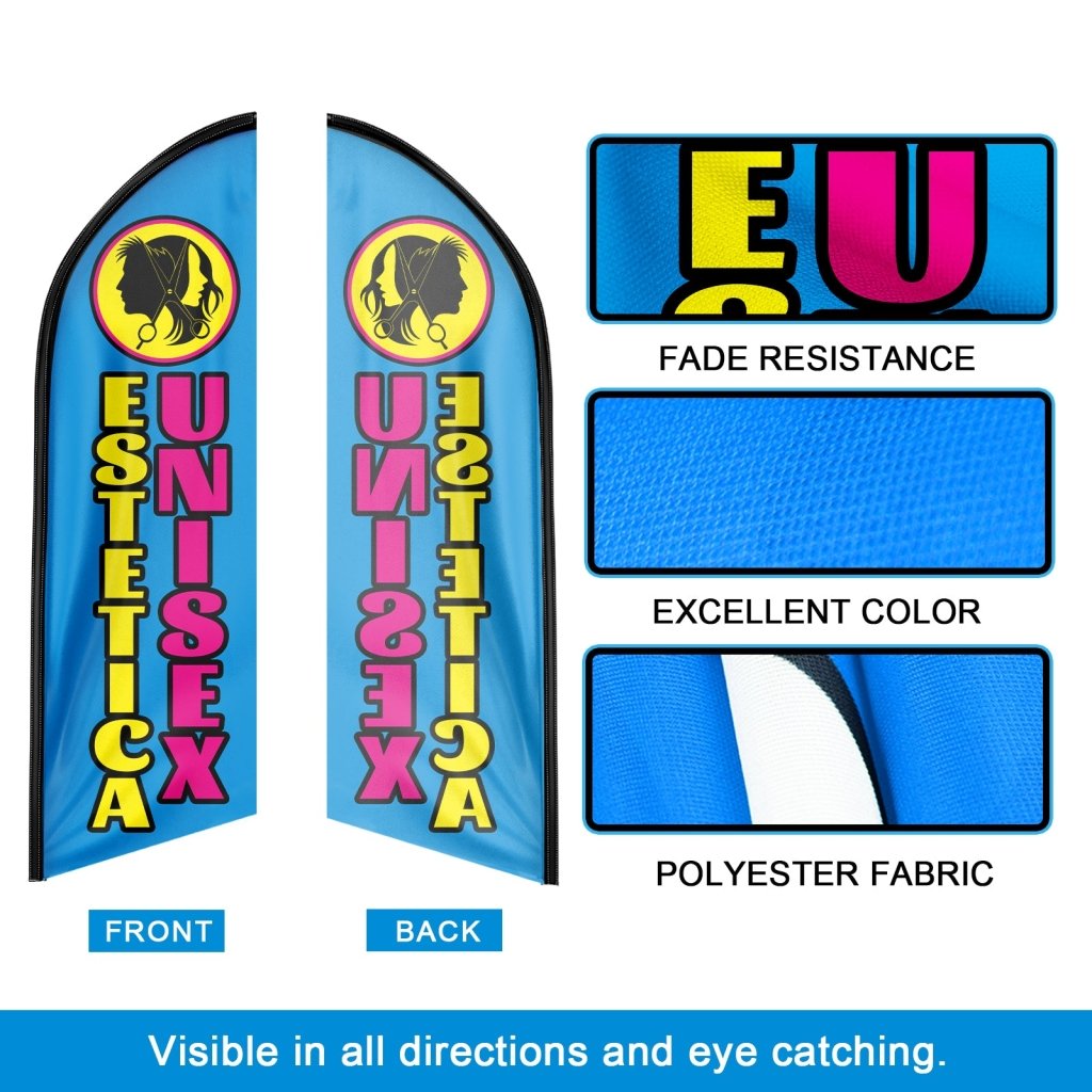 8FT Estetica Unisex Advertising Swooper Flag (Flagpole Not Included 3.4)