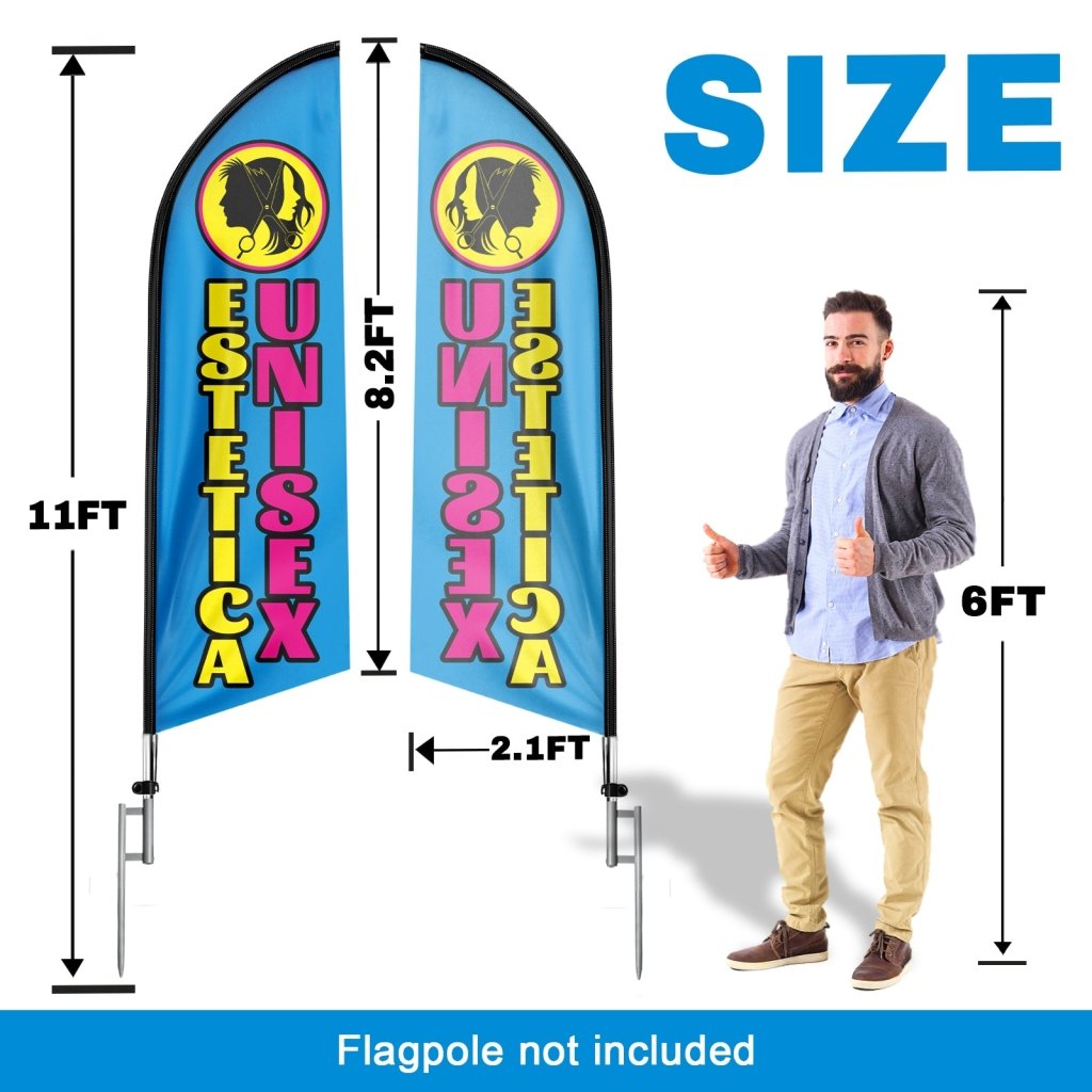 8FT Estetica Unisex Advertising Swooper Flag (Flagpole Not Included 3.4)