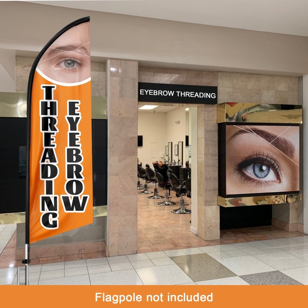 8FT Eyebrow Threading Advertising Swooper Flag (Flagpole Not Included 3.4)