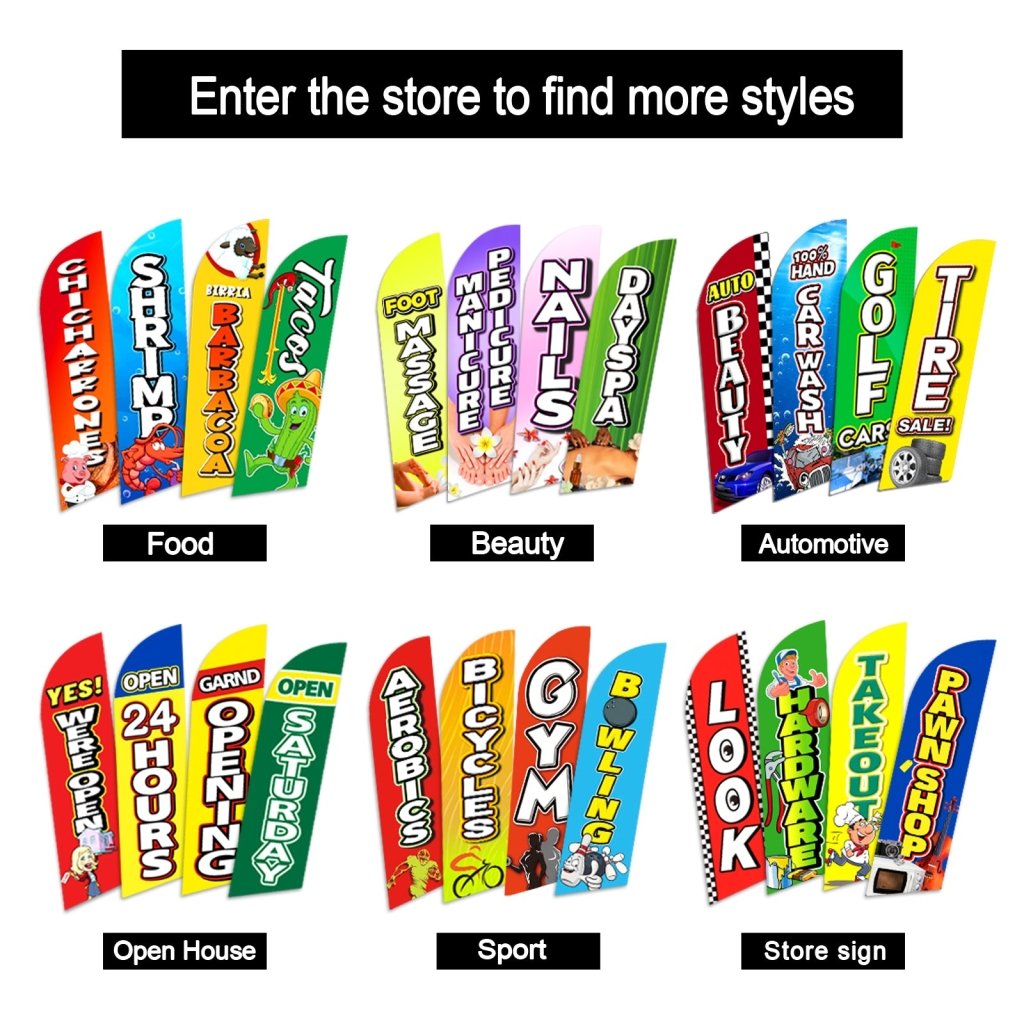 8FT Florist Sign Swooper Flag(Flagpole Not Included 3.4)