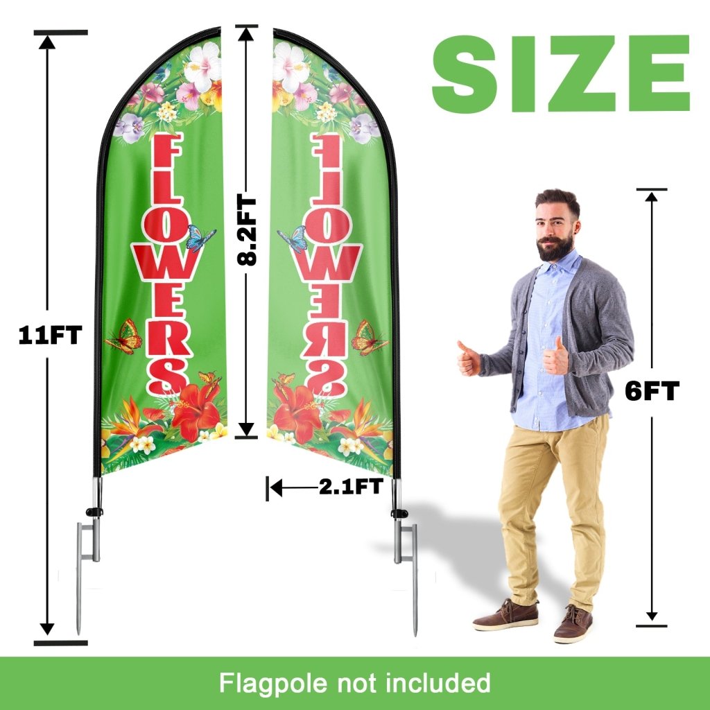 8FT Flowers Swooper Flag(Flagpole Not Included 3.4)