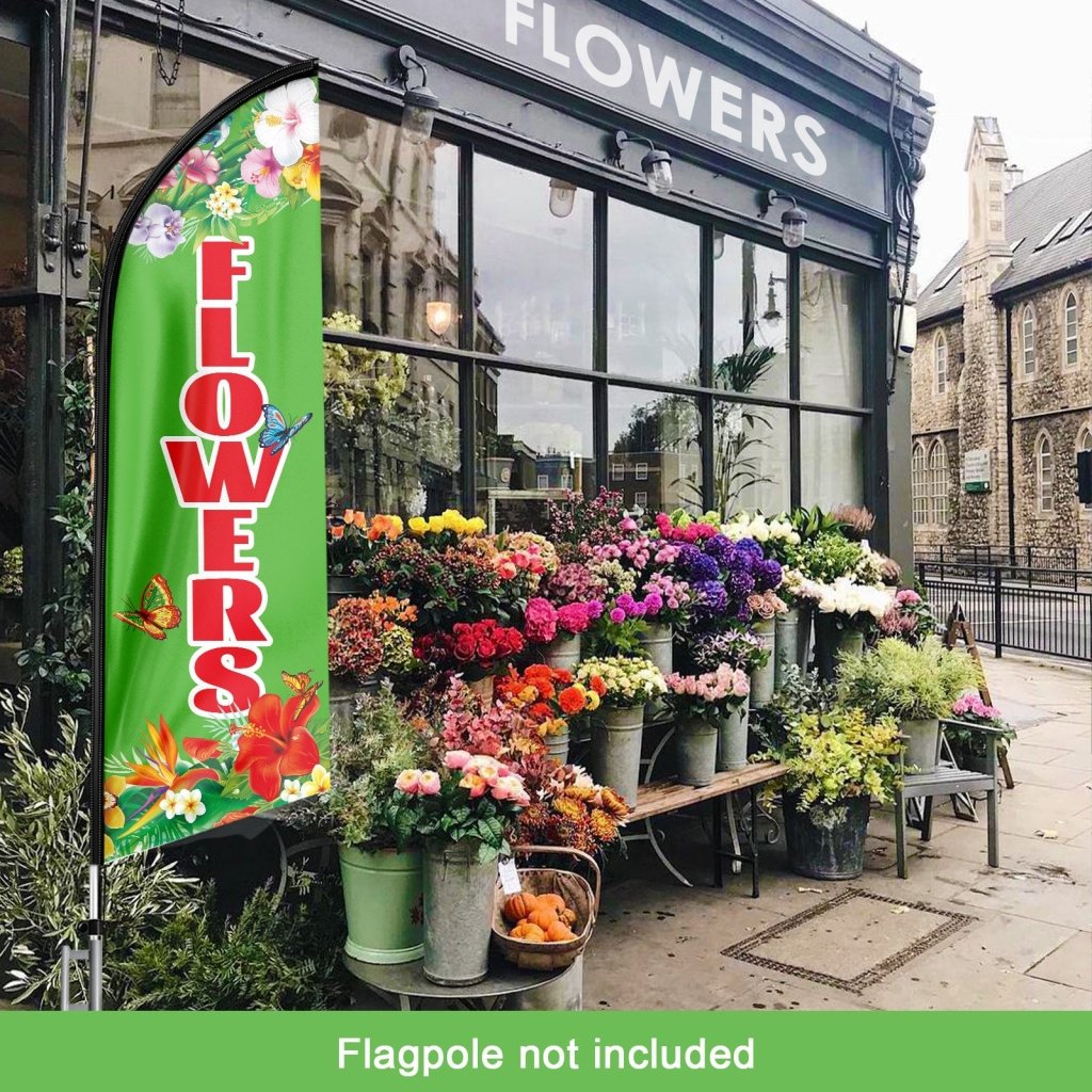 8FT Flowers Swooper Flag(Flagpole Not Included 3.4)
