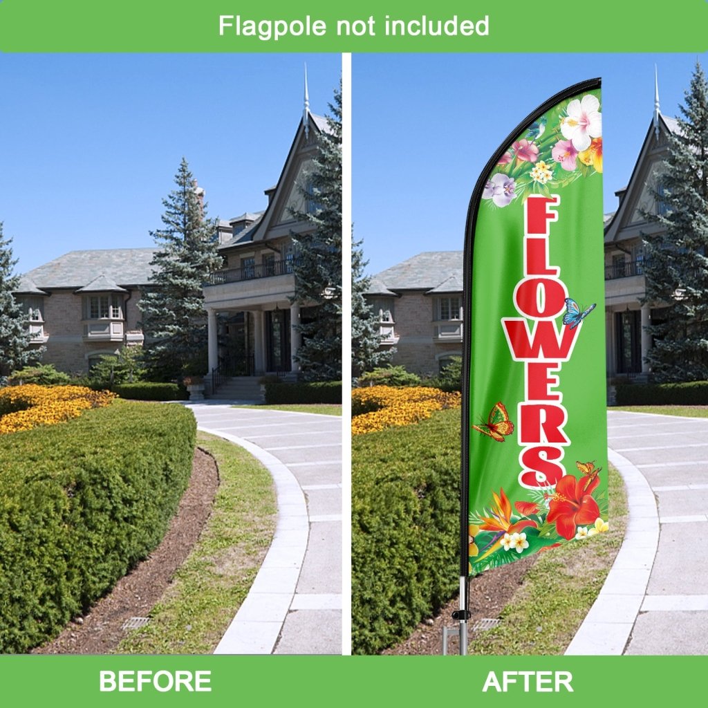 8FT Flowers Swooper Flag(Flagpole Not Included 3.4)