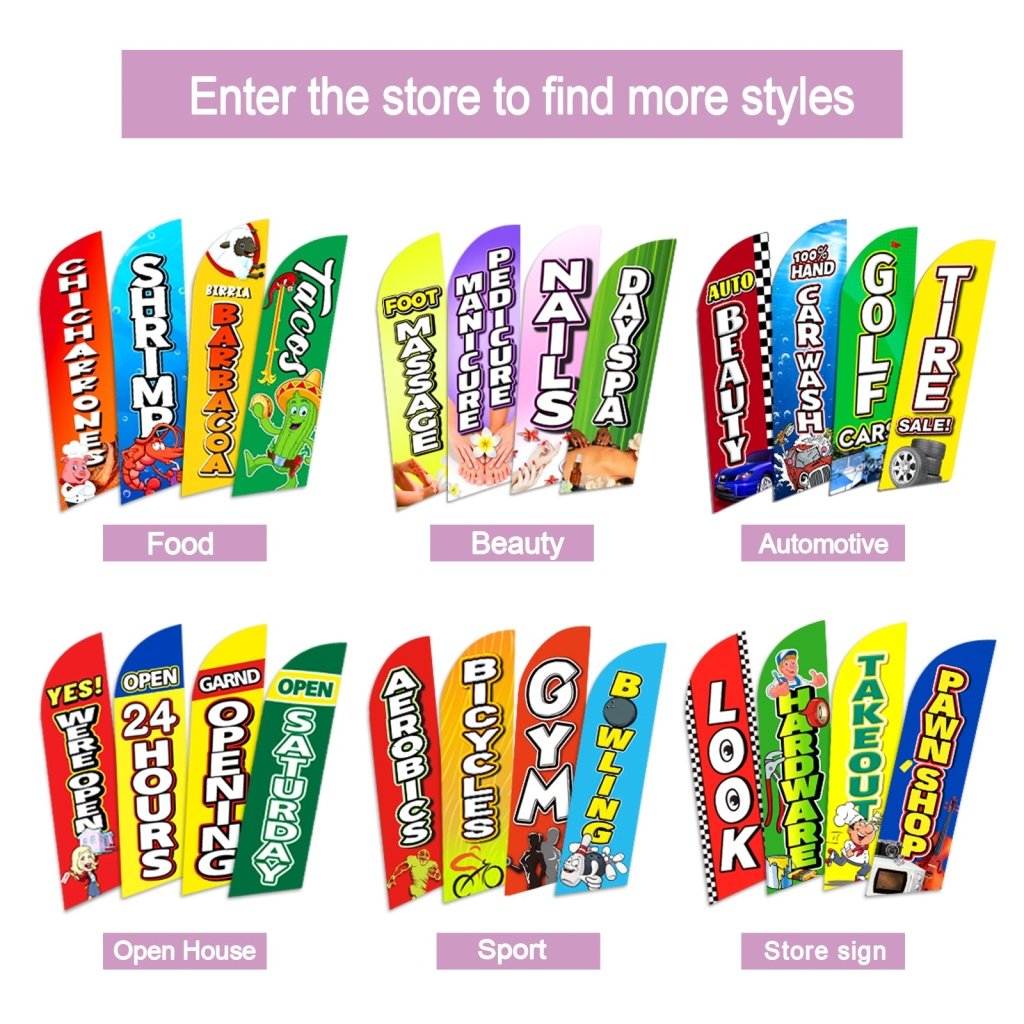 8FT Foot Massage Purple Advertising Swooper Flag (Flagpole Not Included 3.4)