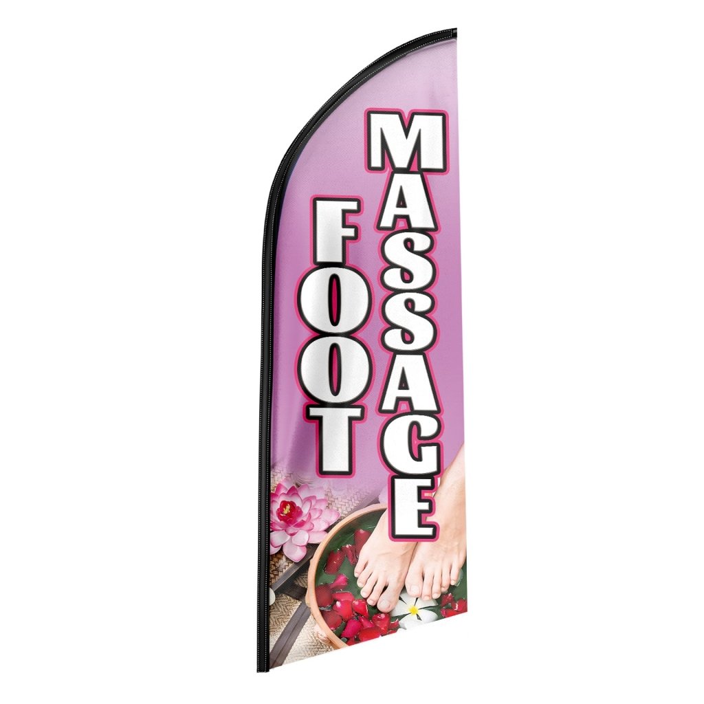 8FT Foot Massage Purple Advertising Swooper Flag (Flagpole Not Included 3.4)