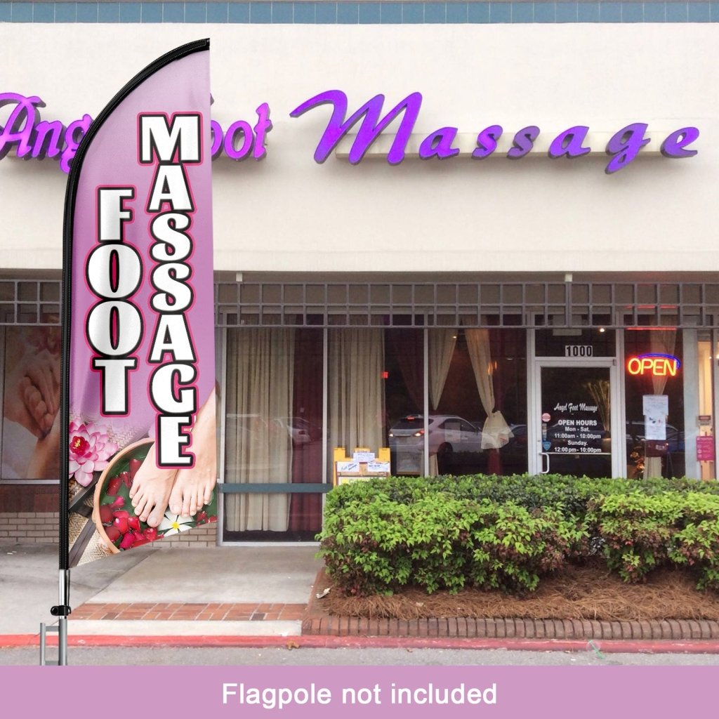 8FT Foot Massage Purple Advertising Swooper Flag (Flagpole Not Included 3.4)