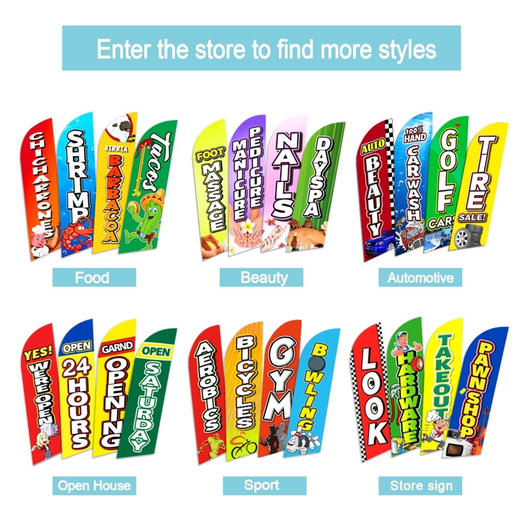 8FT Fresh Garlands Swooper Flag(Flagpole Not Included 3.4)