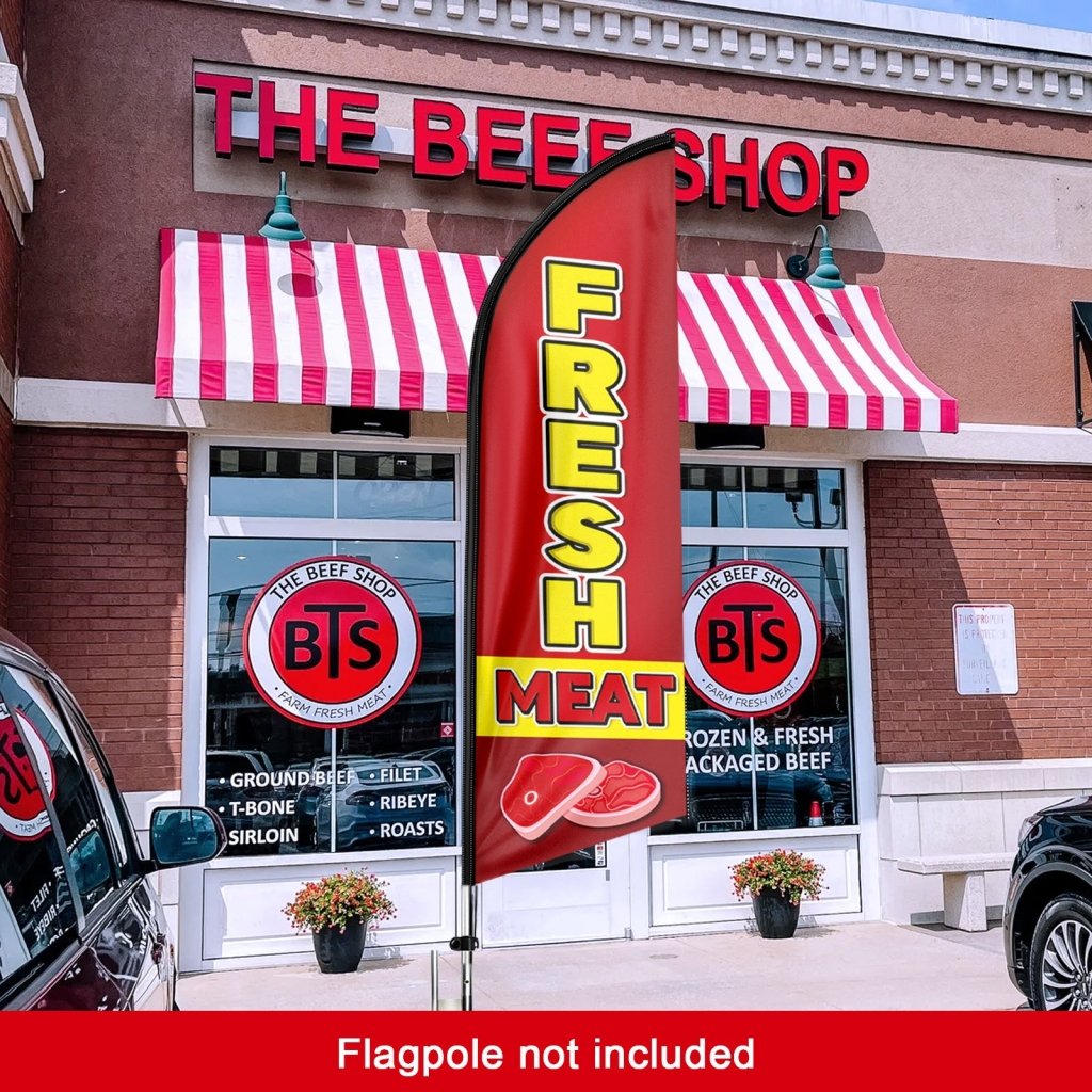 8FT Fresh Meat Swooper Flag (Flagpole Not Included 3.4)