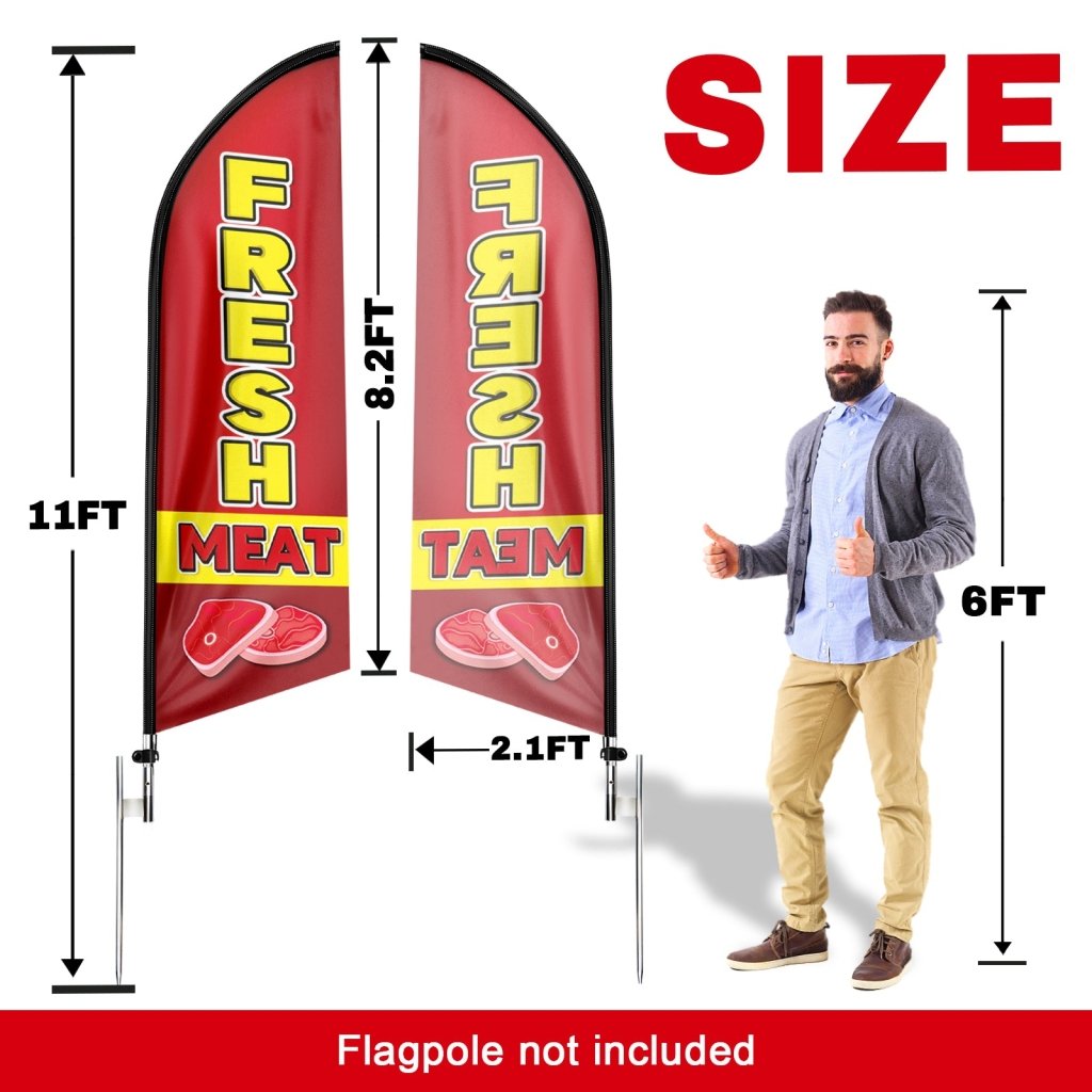 8FT Fresh Meat Swooper Flag (Flagpole Not Included 3.4)