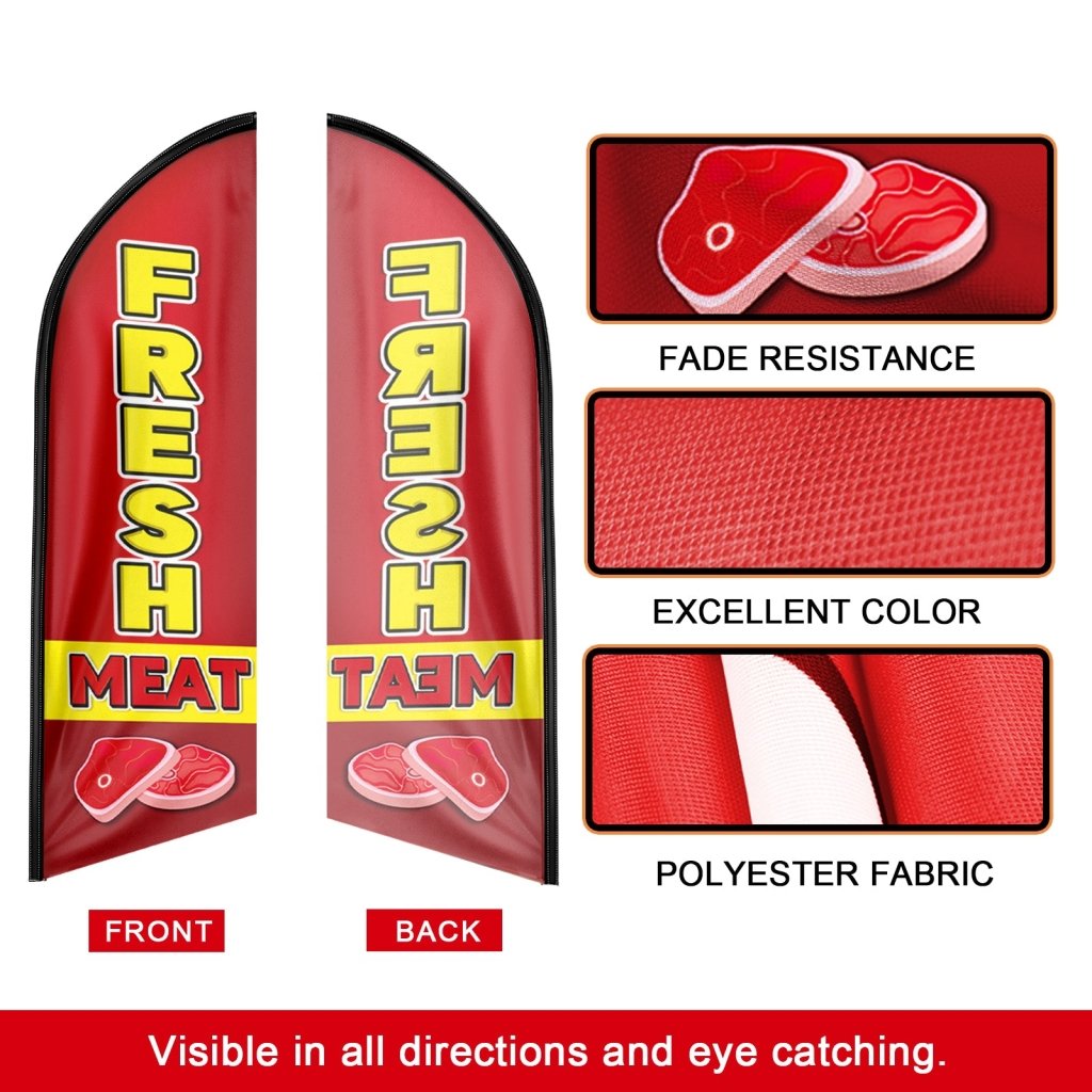 8FT Fresh Meat Swooper Flag (Flagpole Not Included 3.4)