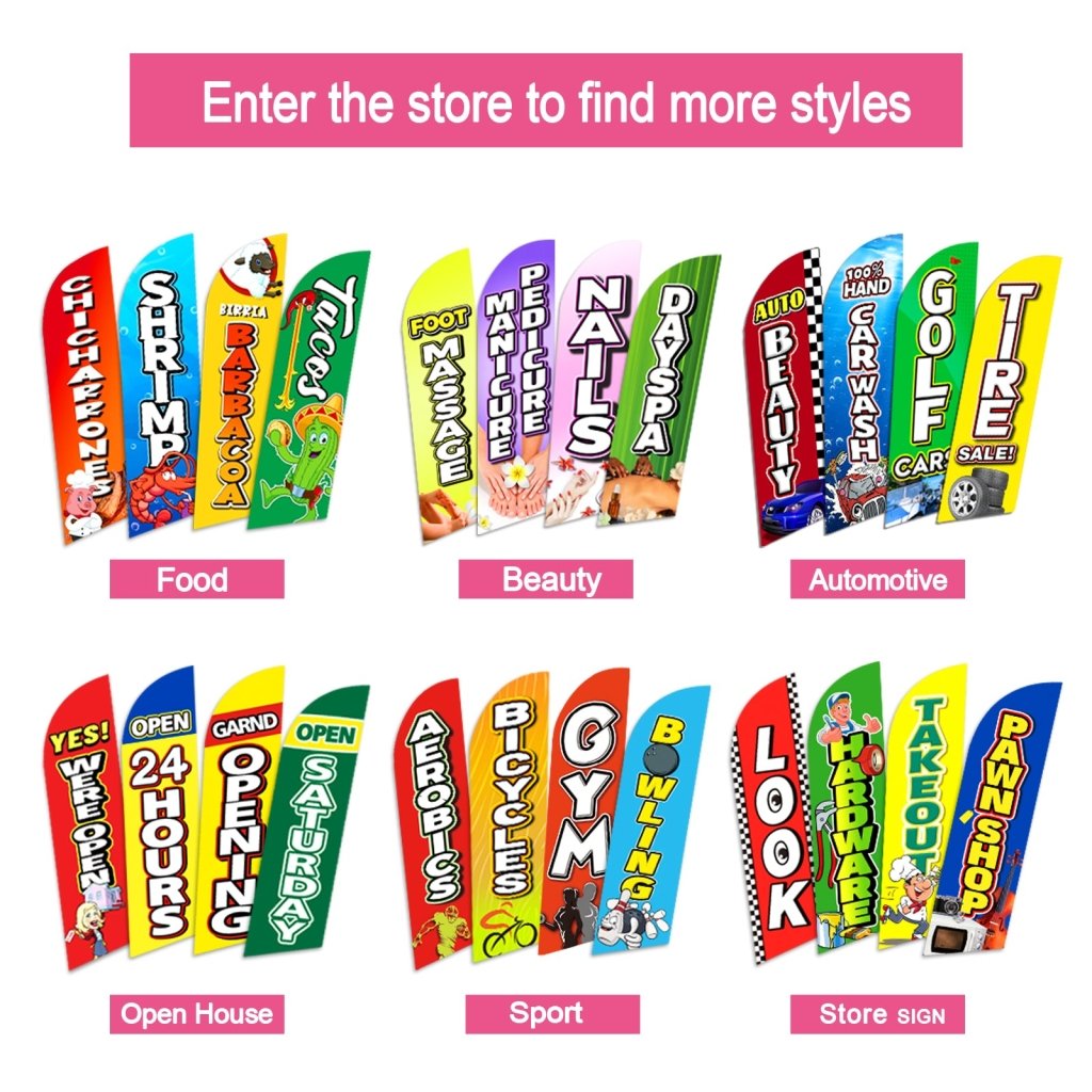 8FT Frozen Yogurt Advertising Swooper Flag (Flagpole Not Included 3.4)