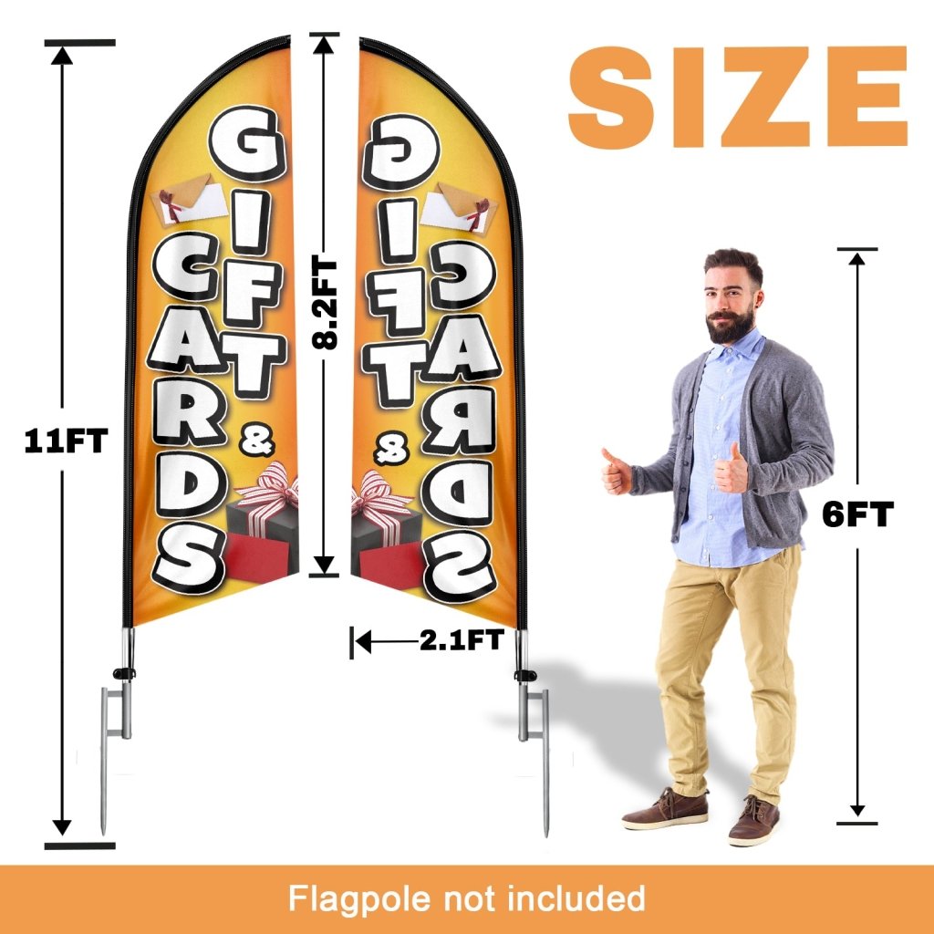 8FT Gift&Cards Advertising Swooper Flag (Flagpole Not Included 3.4)